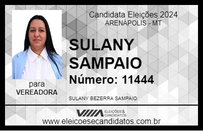 Candidato SULANY ENFERMEIRA 2024 - ARENÁPOLIS - Eleições