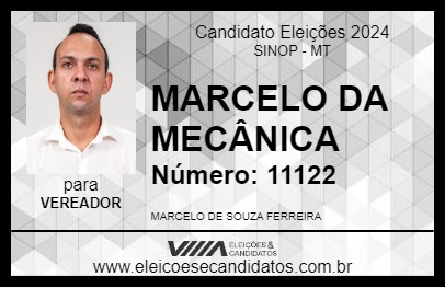 Candidato MARCELO DA MECÂNICA 2024 - SINOP - Eleições