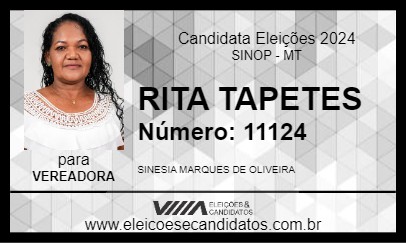 Candidato RITA TAPETES 2024 - SINOP - Eleições