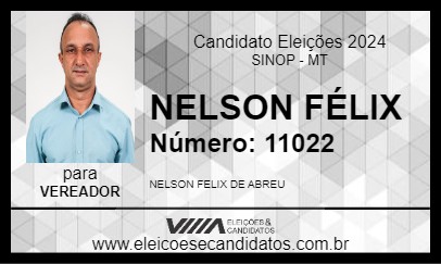 Candidato NELSON FÉLIX 2024 - SINOP - Eleições