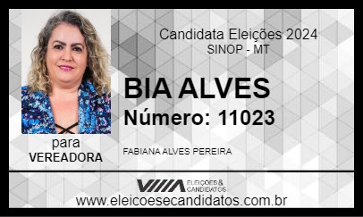 Candidato BIA ALVES 2024 - SINOP - Eleições