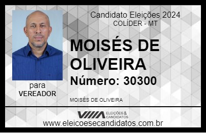 Candidato MOISÉS DE OLIVEIRA 2024 - COLÍDER - Eleições