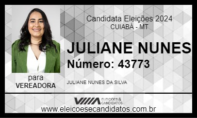 Candidato JULIANE NUNES 2024 - CUIABÁ - Eleições