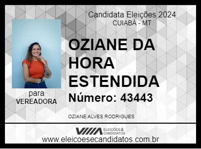 Candidato OZIANE DA HORA ESTENDIDA 2024 - CUIABÁ - Eleições