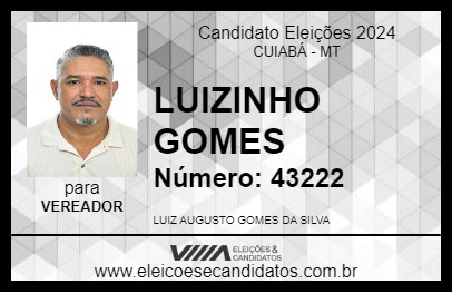 Candidato LUIZINHO GOMES 2024 - CUIABÁ - Eleições