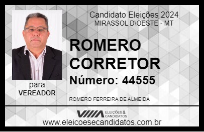 Candidato ROMERO CORRETOR 2024 - MIRASSOL D\OESTE - Eleições