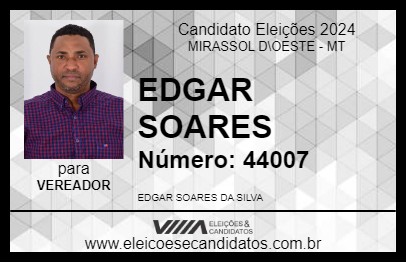 Candidato EDGAR SOARES 2024 - MIRASSOL D\OESTE - Eleições