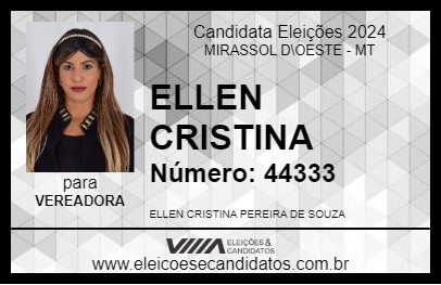 Candidato ELLEN CRISTINA 2024 - MIRASSOL D\OESTE - Eleições