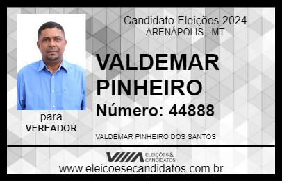 Candidato VALDEMAR PINHEIRO 2024 - ARENÁPOLIS - Eleições