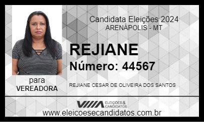 Candidato REJIANE 2024 - ARENÁPOLIS - Eleições