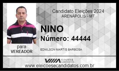 Candidato NINO 2024 - ARENÁPOLIS - Eleições