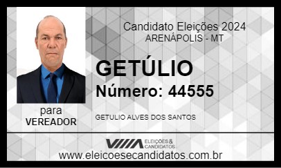 Candidato GETÚLIO 2024 - ARENÁPOLIS - Eleições