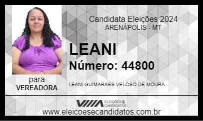 Candidato LEANI 2024 - ARENÁPOLIS - Eleições