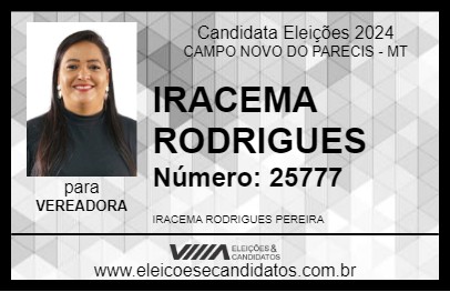 Candidato IRACEMA RODRIGUES 2024 - CAMPO NOVO DO PARECIS - Eleições