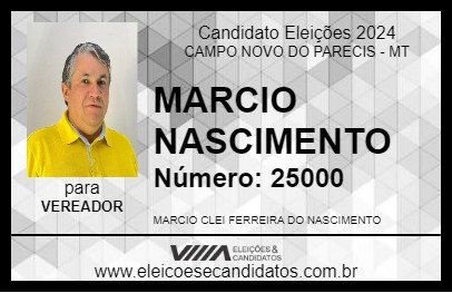 Candidato MARCIO NASCIMENTO 2024 - CAMPO NOVO DO PARECIS - Eleições