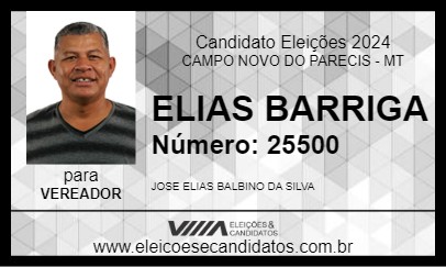 Candidato ELIAS BARRIGA 2024 - CAMPO NOVO DO PARECIS - Eleições