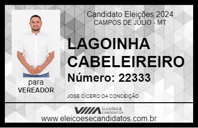 Candidato LAGOINHA CABELEIREIRO 2024 - CAMPOS DE JÚLIO - Eleições