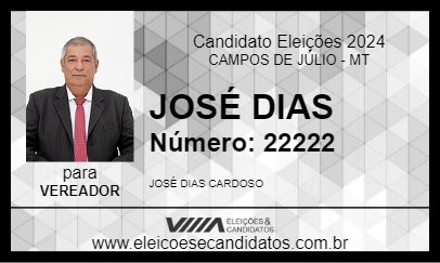 Candidato JOSÉ DIAS 2024 - CAMPOS DE JÚLIO - Eleições