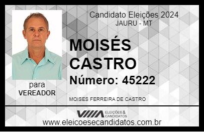 Candidato MOISÉS CASTRO 2024 - JAURU - Eleições