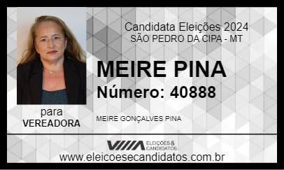 Candidato MEIRE PINA 2024 - SÃO PEDRO DA CIPA - Eleições