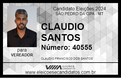 Candidato CLAUDIO SANTOS 2024 - SÃO PEDRO DA CIPA - Eleições