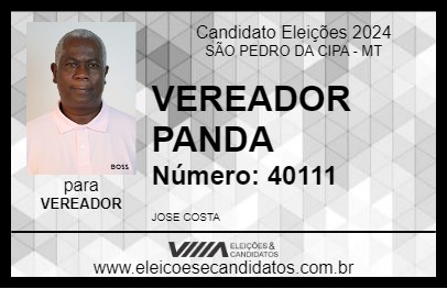 Candidato PANDA 2024 - SÃO PEDRO DA CIPA - Eleições