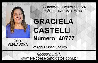 Candidato GRACIELA CASTELLI 2024 - SÃO PEDRO DA CIPA - Eleições