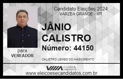 Candidato JÂNIO CALISTRO 2024 - VÁRZEA GRANDE - Eleições