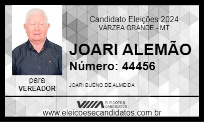 Candidato JOARI ALEMÃO 2024 - VÁRZEA GRANDE - Eleições