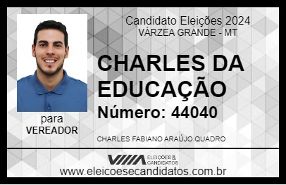 Candidato CHARLES DA EDUCAÇÃO 2024 - VÁRZEA GRANDE - Eleições