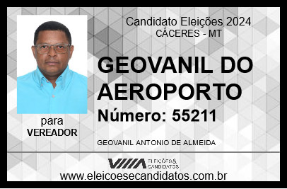 Candidato GEOVANIL DO AEROPORTO 2024 - CÁCERES - Eleições