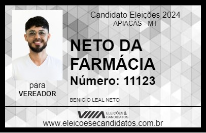 Candidato NETO DA FARMÁCIA 2024 - APIACÁS - Eleições