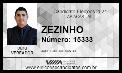 Candidato ZEZINHO 2024 - APIACÁS - Eleições