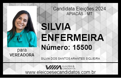 Candidato SILVIA ENFERMEIRA 2024 - APIACÁS - Eleições