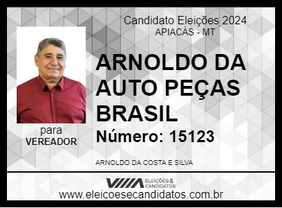 Candidato ARNOLDO DA AUTO PEÇAS BRASIL 2024 - APIACÁS - Eleições