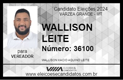 Candidato WALLISON LEITE 2024 - VÁRZEA GRANDE - Eleições