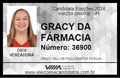 Candidato GRACY DA FÁRMACIA 2024 - VÁRZEA GRANDE - Eleições