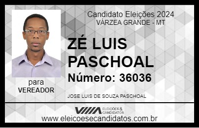 Candidato ZÉ LUIS PASCHOAL 2024 - VÁRZEA GRANDE - Eleições