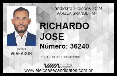 Candidato RICHARDO JOSE 2024 - VÁRZEA GRANDE - Eleições