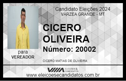 Candidato CICERO OLIVEIRA 2024 - VÁRZEA GRANDE - Eleições