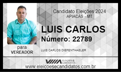 Candidato LUIS CARLOS 2024 - APIACÁS - Eleições