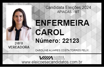 Candidato ENFERMEIRA CAROL 2024 - APIACÁS - Eleições