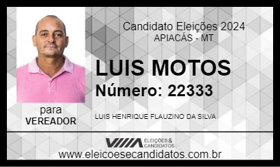 Candidato LUIS MOTOS 2024 - APIACÁS - Eleições