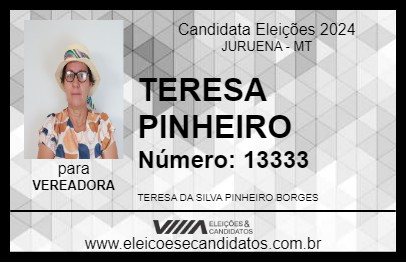 Candidato TERESA PINHEIRO 2024 - JURUENA - Eleições