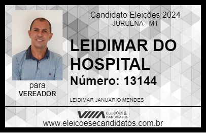 Candidato LEIDIMAR DO HOSPITAL 2024 - JURUENA - Eleições