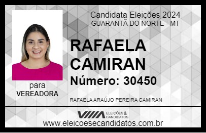 Candidato RAFAELA CAMIRAN 2024 - GUARANTÃ DO NORTE - Eleições