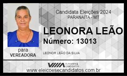 Candidato LEONORA LEÃO 2024 - PARANAÍTA - Eleições