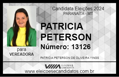 Candidato PATRICIA PETERSON 2024 - PARANAÍTA - Eleições