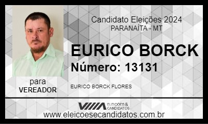 Candidato EURICO BORCK 2024 - PARANAÍTA - Eleições