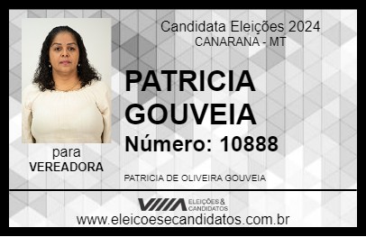 Candidato PATRICIA GOUVEIA 2024 - CANARANA - Eleições